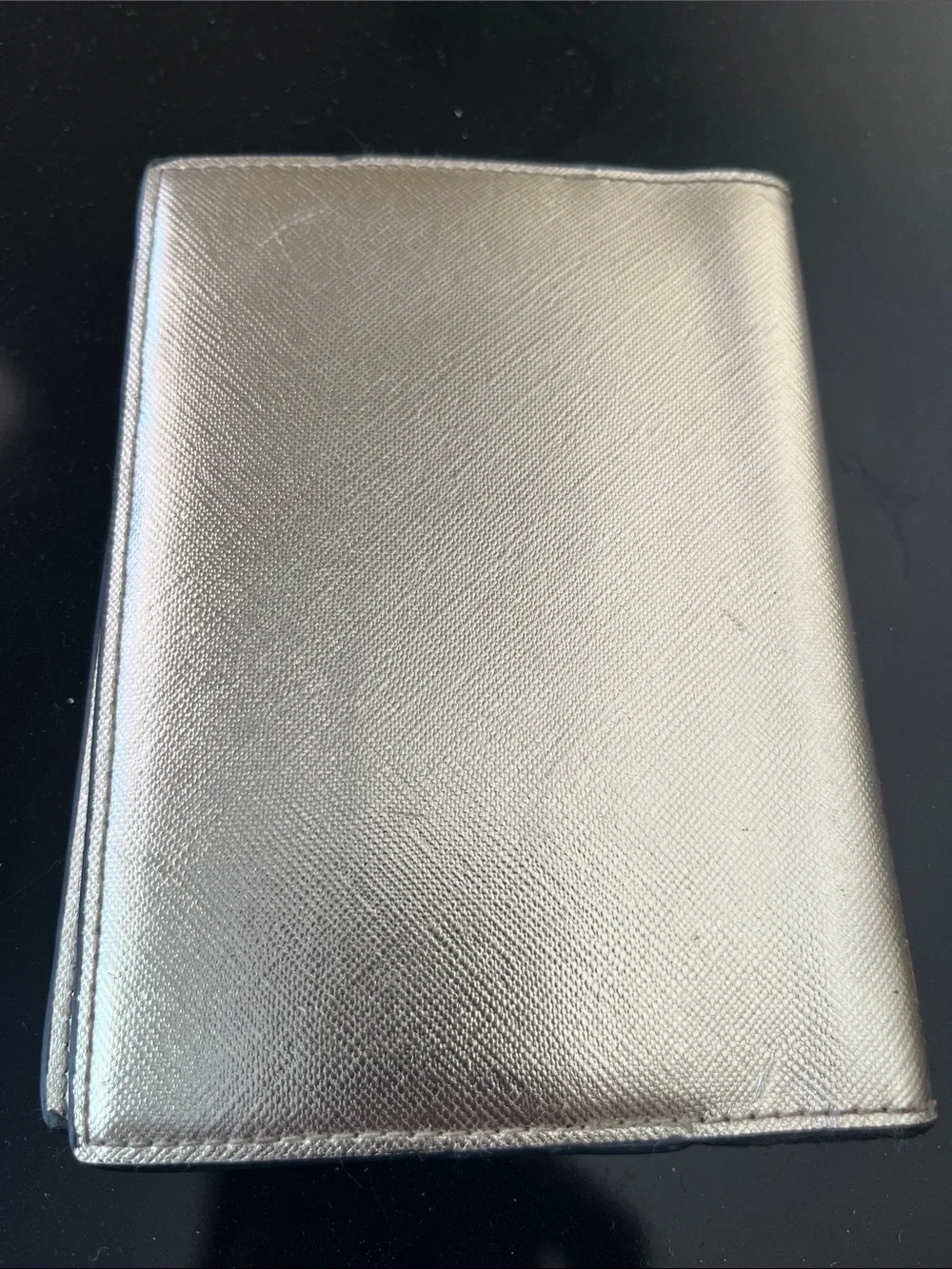Victoria's Secret Silver Metallic Passport Cover with Gold Plaque - Picture 3 of 3